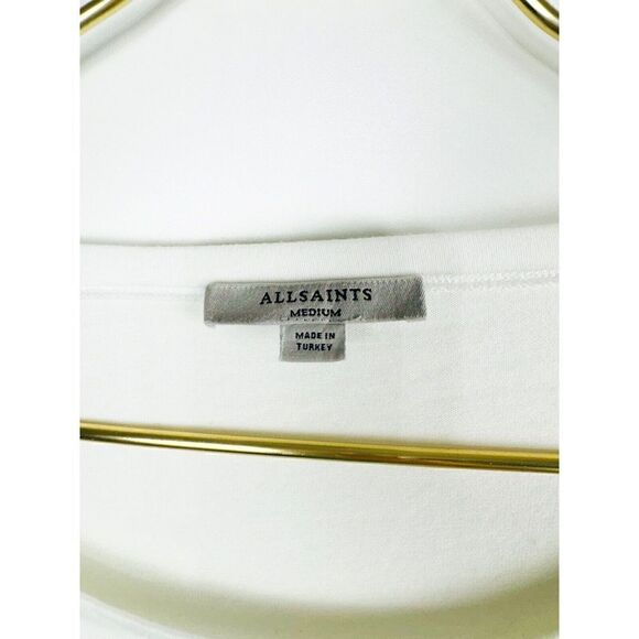 Allsaints Rita Tee Size Medium White Long Sleeve TShirt Oversized Loose fit - Picture 3 of 7